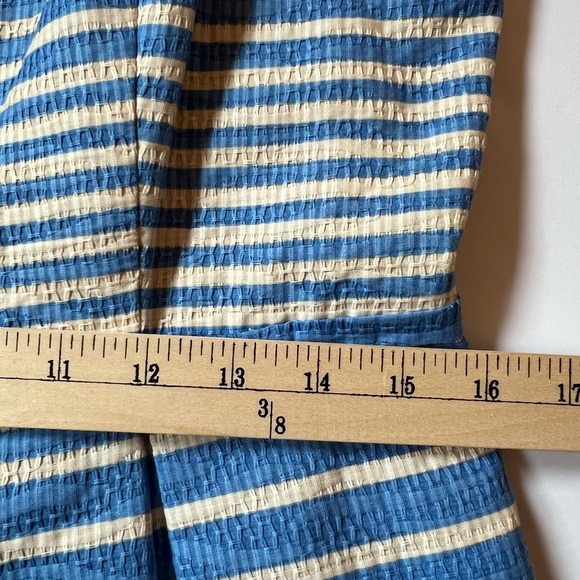 Just…Taylor Fit and Flare Sleeveless Blue and Cream Above The Knee Size 12P - Picture 13 of 14